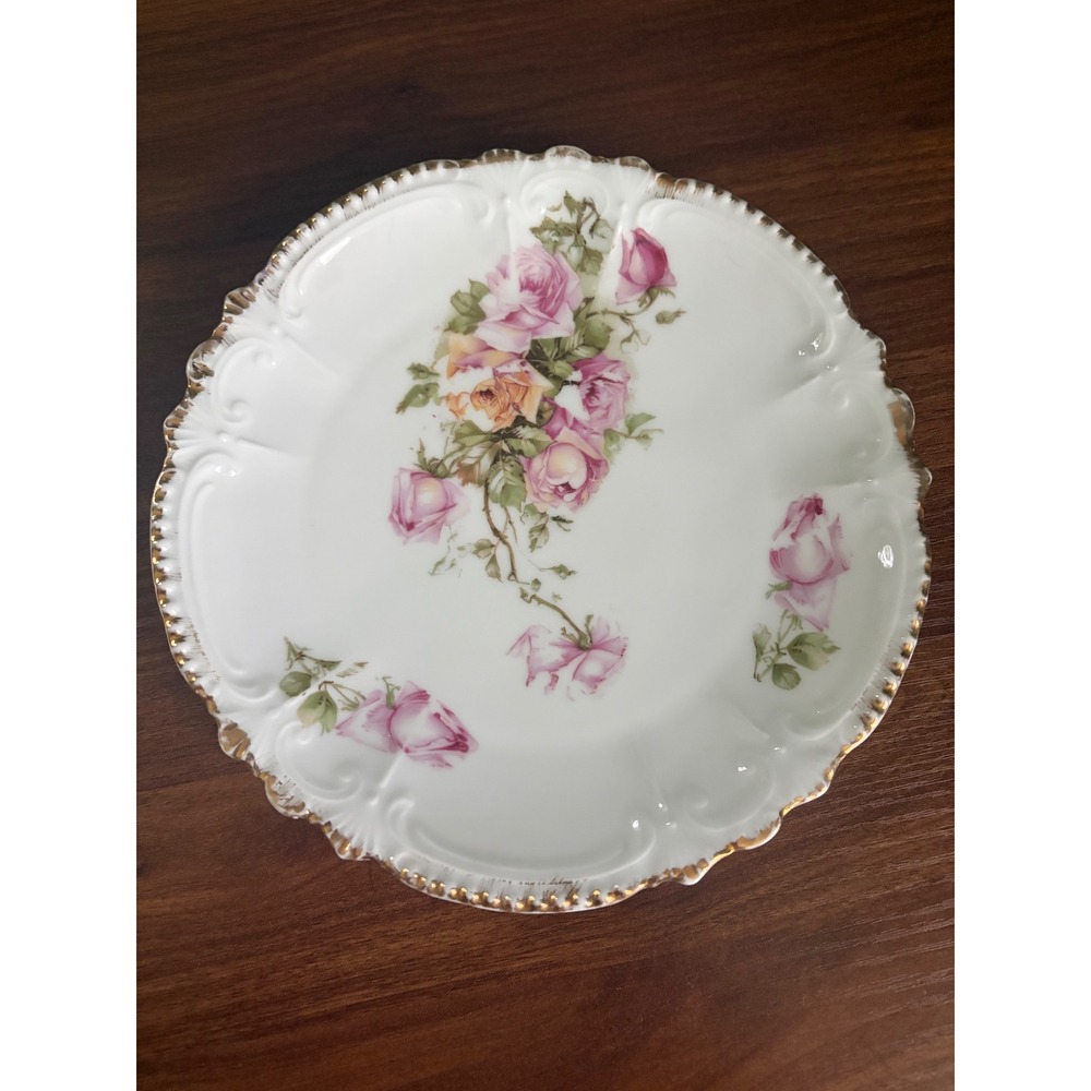 Vintage Royal Bavaria Floral Plates, Gilded Edge, Set of 2